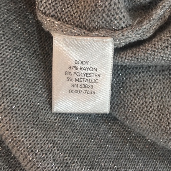 CHRISTOPHER & BANKS Metallic Silver Shimmer Mock Turtle Neck - Picture 6 of 7